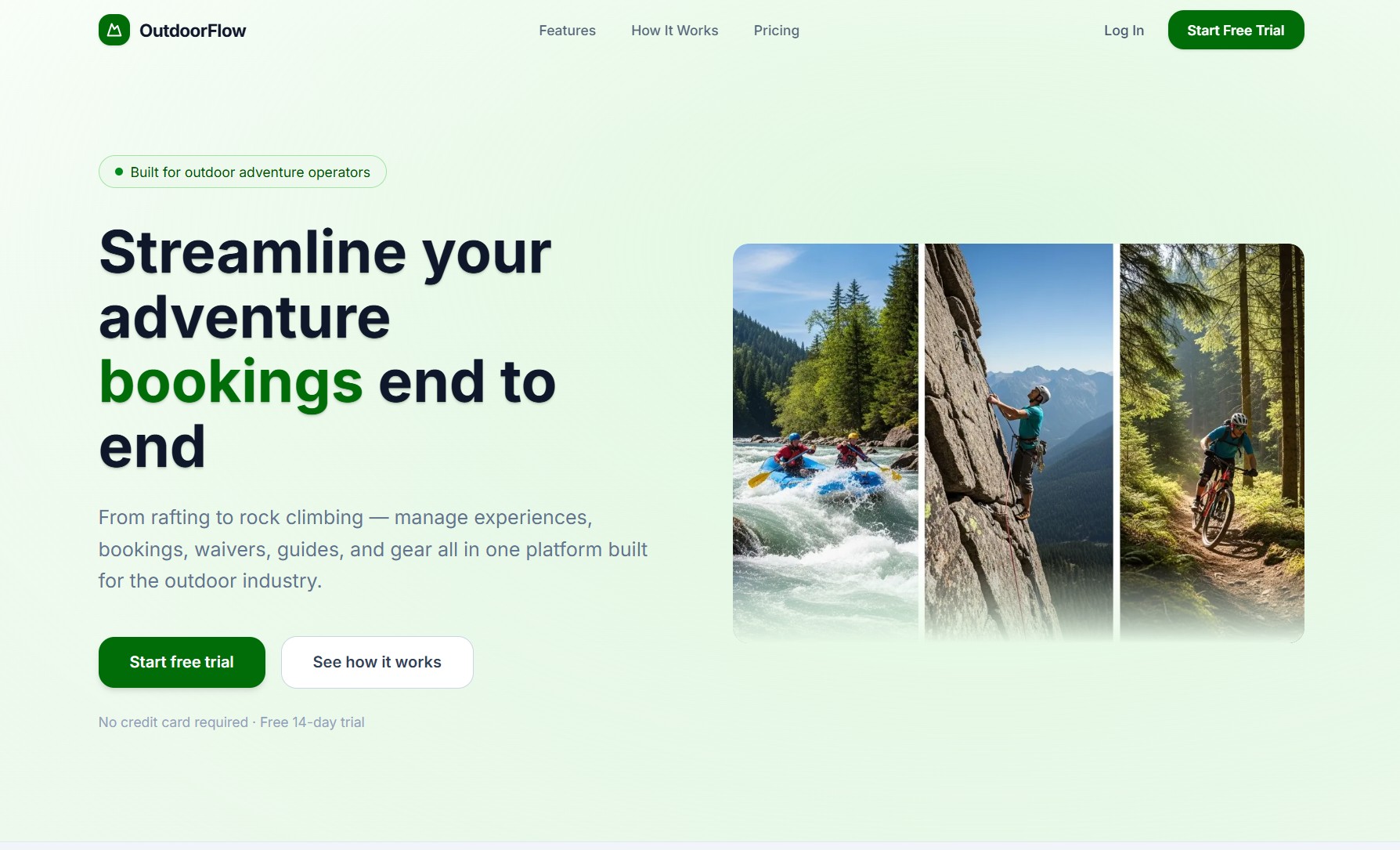 OutdoorFlow - Main Interface