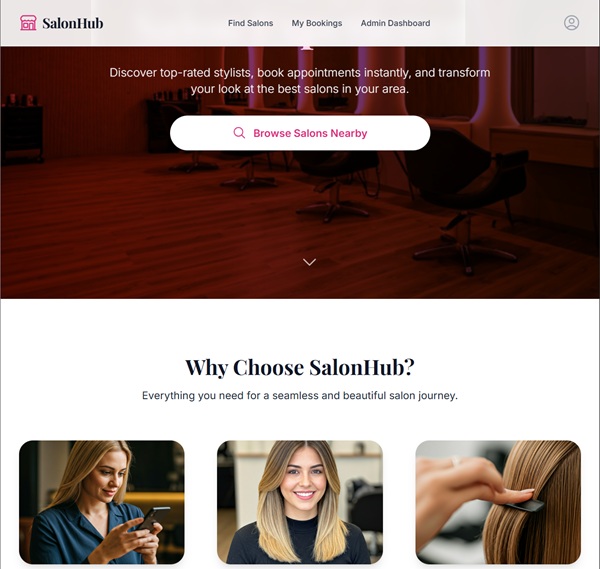 SalonHub - Main Interface